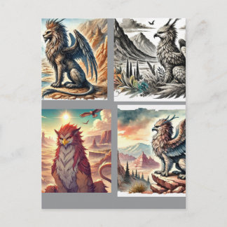 Cartão Postal Grifos, Dragões e paisagens desoladas