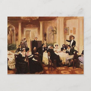 Cartão Postal Grigoriy Myasoyedov-Salon de Zenaida Volkonskaya
