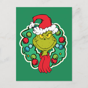 Cartão Postal Grinch   Coroa de Natal