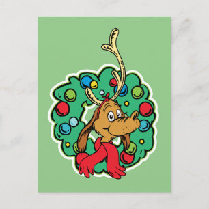 Cartão Postal Grinch   Coroa de Natal Max