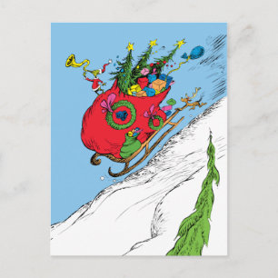 Cartão Postal Grinch & Max Trenó Desgovernado