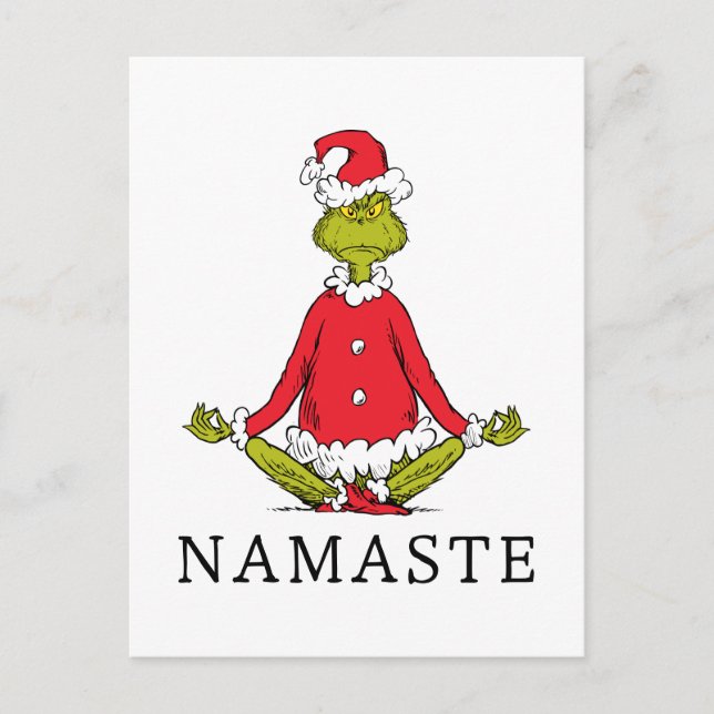 Cartão Postal Grinch | Namaste Papai Noel (Frente)