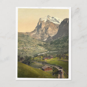 Cartão Postal Grindelwald e Monte Wetterhorn, Bernese Oberland