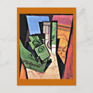 Cartão Postal Gris - Café da manhã, pintura famosa,