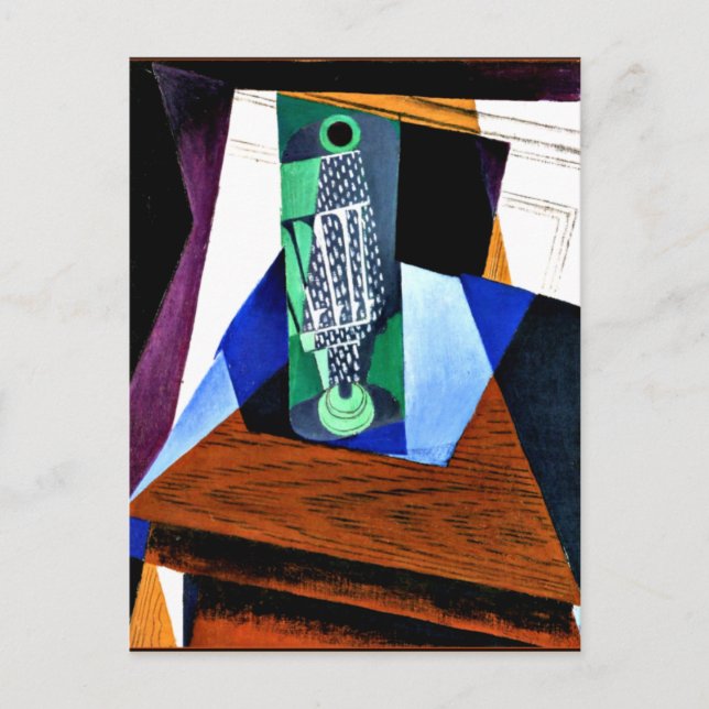 Cartão Postal Gris - Vidro numa Mesa (Frente)