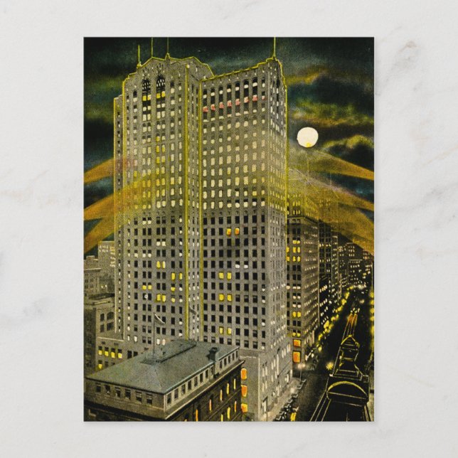 Cartão Postal Griswold Street Detroit, Detroit Michigan Vintage (Frente)