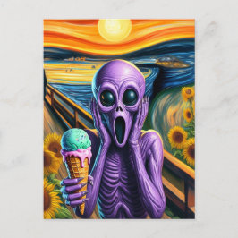 Cartão Postal Gritares de Alienígena roxas derretem Sorvetes