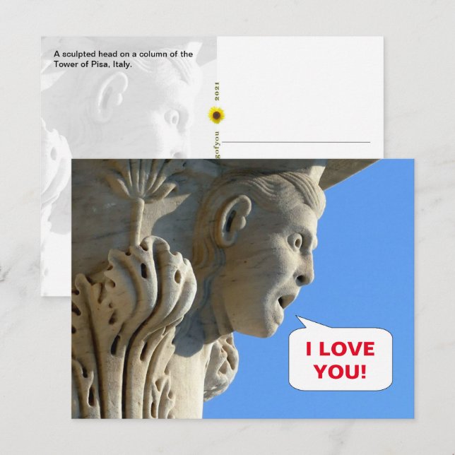 Cartão Postal Grite em voz alta! - Torre de Pisa, Itália - (Frente/Verso)