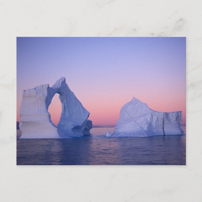 Cartão Postal Groelândia, Iceberg no pôr do sol. (Frente)