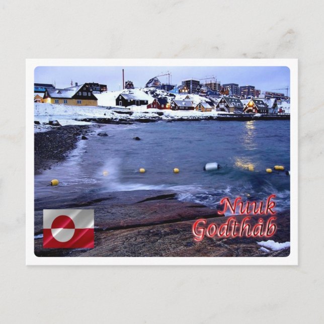 Cartão Postal Gronelândia - Baía de Nuuk - (Frente)