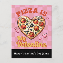 Cartão Postal Groovy Cheese Pizza My Valentines Day Postcard