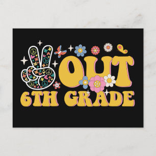 Cartão Postal Groovy Da 6 Da Paz No Dia Passado Da Escola