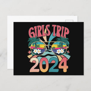 Cartão Postal Groovy Girls Trip 2024 Weekend Summer Beach