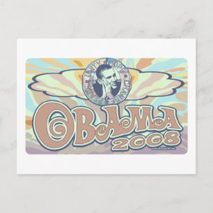 Cartão Postal Groovy Obama 2008 Gear