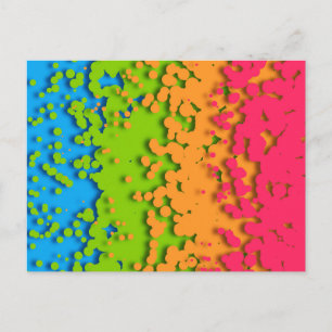 Cartão Postal Groovy Retro Bubble Trippy Funky Panromtic Pride
