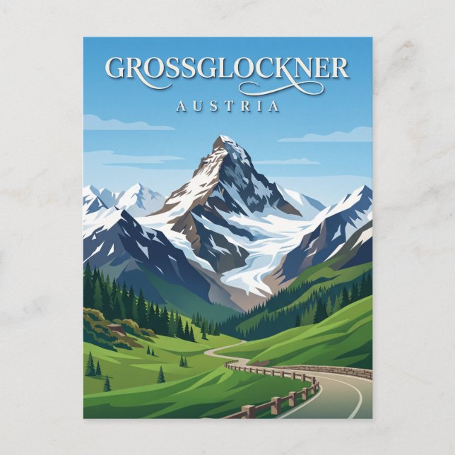 Cartão Postal Großglockner Áustria (Frente)