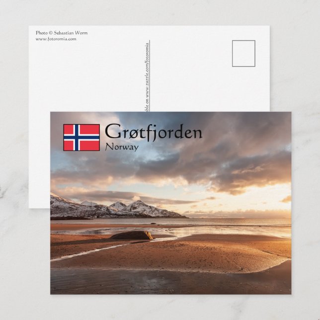 Cartão Postal Grotfjorden Norway (Frente/Verso)