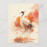 Grou-de-pescoço-vermelho em Paisagem de Pântano de