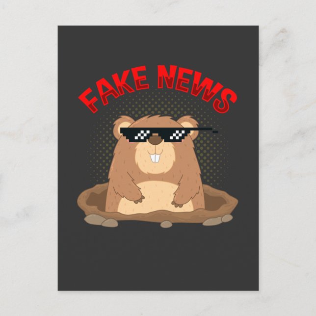 Cartão Postal Groundhog Day Fake News Pensilvânia Punxsutawney (Frente)