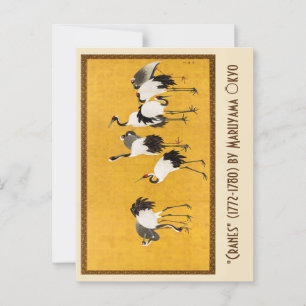Cartão Postal "Gruas" (1772-1780) apresentada por Maruyama Ōkyo