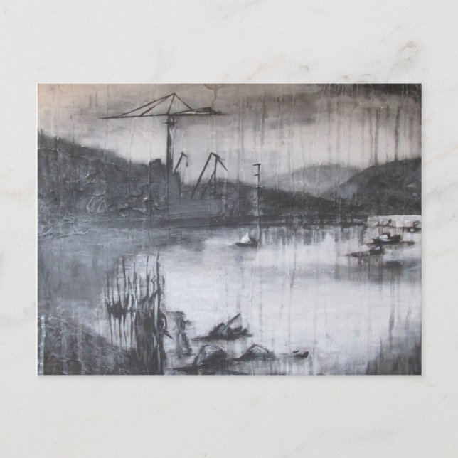 Cartão Postal Gruas sobre o rio Clyde (Frente)