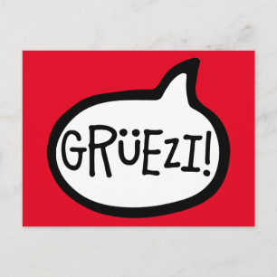 Cartão Postal Grüezi! Olá em alemão suíço, Schwiizerdütsch