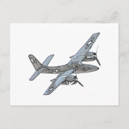 Cartão Postal Grumman F7F Tigercat — Desenho Do Lápis Da Aeronav