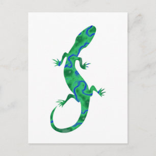 Cartão Postal Grüner Gecko ArtDeco
