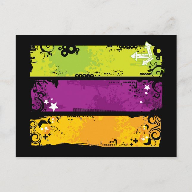 Cartão Postal Grunge banners (Frente)