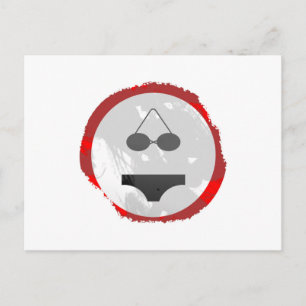 Cartão Postal Grunge Bikini Sinal