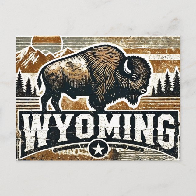 Cartão Postal Grunge Distante Wyoming (Frente)