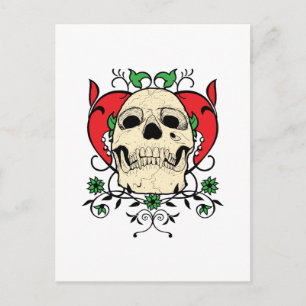 Cartão Postal Grunge do Coração do Crânio