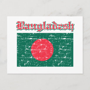 Cartão Postal Grunge Flag de Bangladesh