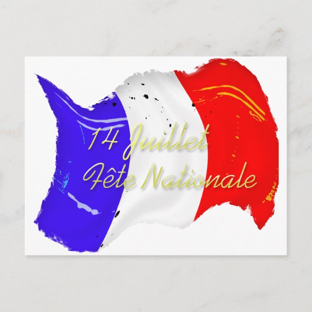 Cartão postal Grunge French Flag (Frente)