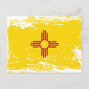 Cartão Postal Grunge New Mexico Flag