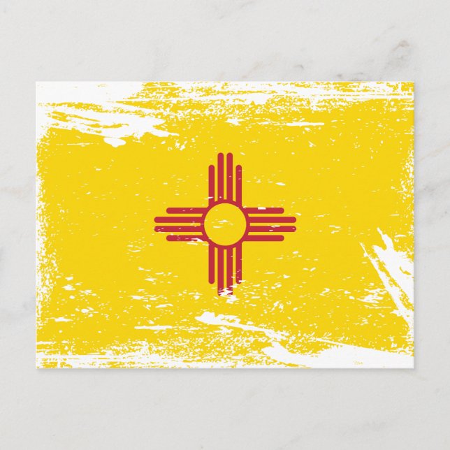 Cartão Postal Grunge New Mexico Flag (Frente)