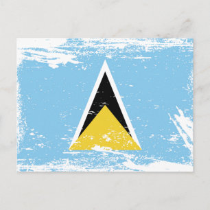 Cartão Postal Grunge Santo Lucia flag