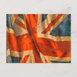Cartão Postal Grunge Style Union Jack British Flag