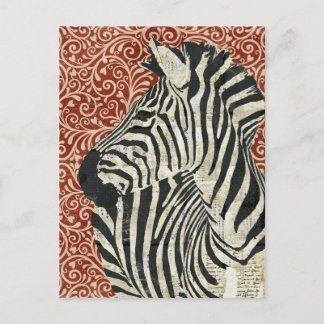 Cartão postal Grunge Zebra Damask