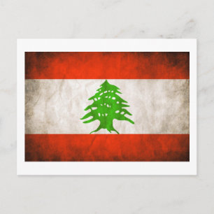 Cartão Postal Grungy Lebanon Flag