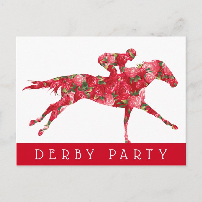 Cartão Postal Grupo de Raça Derby de Rosas de Cavalo (Frente)