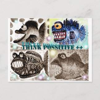 Cartão Postal Grupo dos peixes do monstro