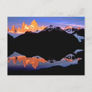 Cartão Postal Grupo Fitz Roy Refletiu nos Lagos Glaciais