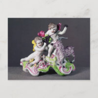 Grupo Longton Hall, dois putti com cabra, c.1755