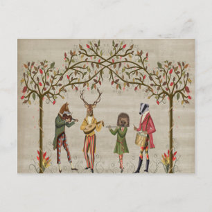 Cartão Postal Grupo Minstrel de Animais das Florestas