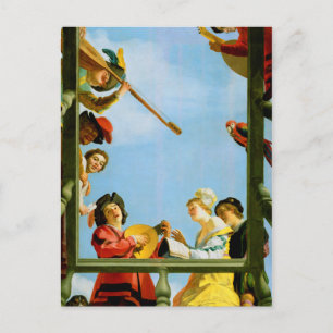 Cartão Postal Grupo Musical Varanda Arte de Gerrit Van Honthorst
