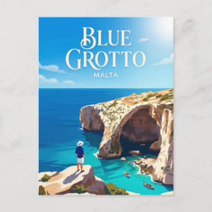 Cartão Postal Gruta Azul, Sul, Qrendi, Malta Malta