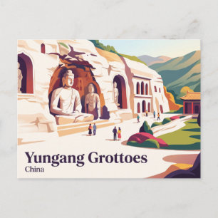 Cartão Postal Grutas de Yungang Datong China