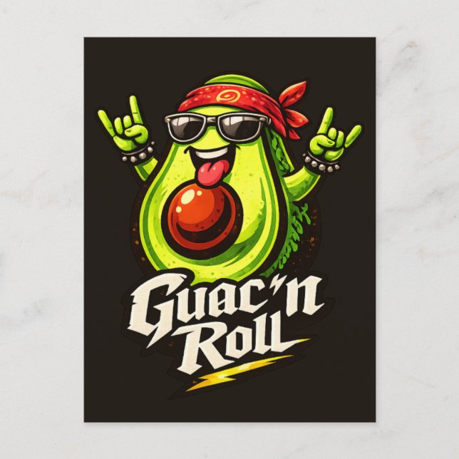 Cartão Postal Guac 'n Roll - Guac Pack - Amantes de Comida (Frente)