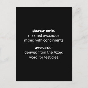 Cartão Postal Guacamole Testicles